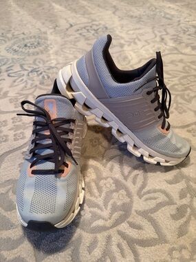 On Running Cloudswift Sneakers in Light Blue, Grey and Peach